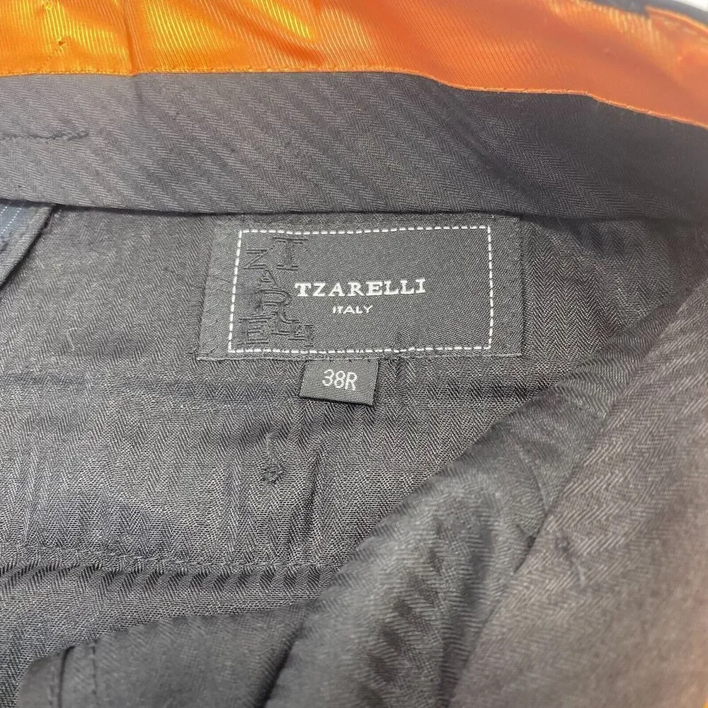 Tzarelli Designed Italy Men’s Wool Dress Pants Size 38R Black